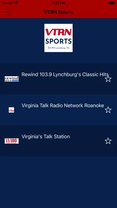 Ảnh chụp màn hình của VTRN Sports 93.3 FM Lynchburg