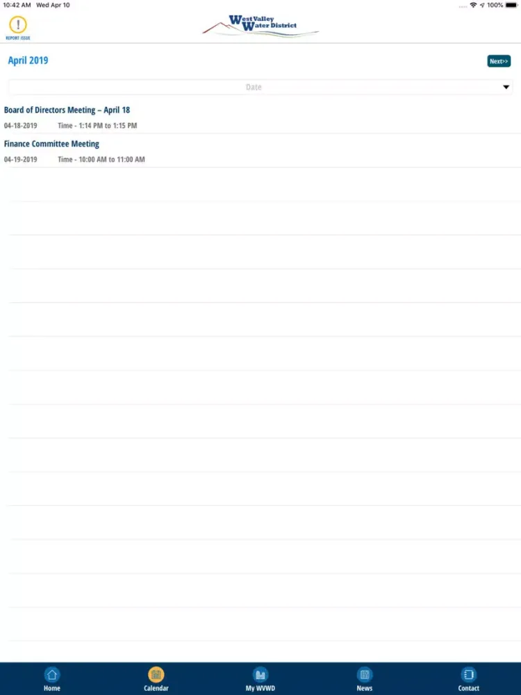 Capturas de pantalla de MyWVWD iPad 