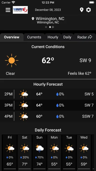 WWAY TV3 StormTrack 3 Weather 스크린샷