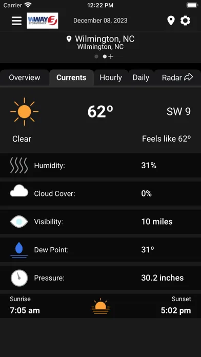 WWAY TV3 StormTrack 3 Weather 스크린샷