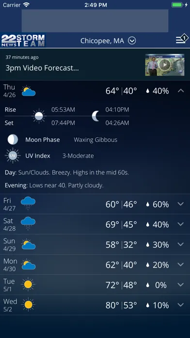 WWLP Weather Screenshots