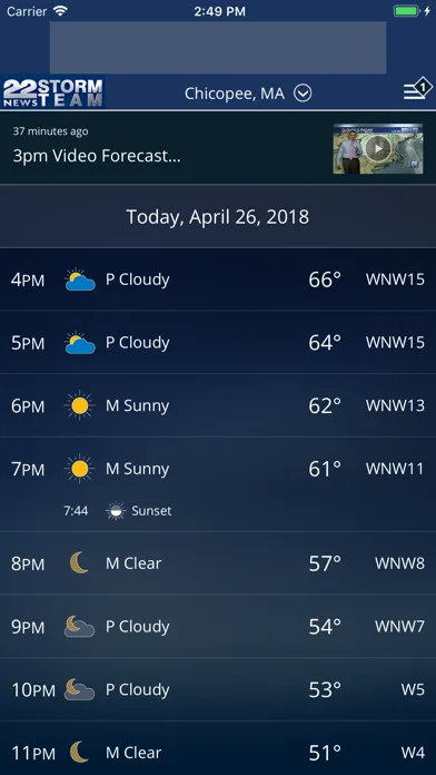 WWLP Weather Screenshots