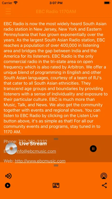 Zrzuty ekranu ebc radio