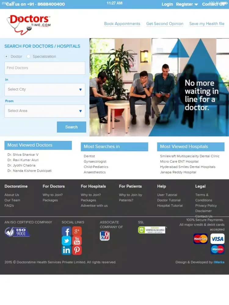 Ảnh chụp màn hình của Doctorstime iPad 