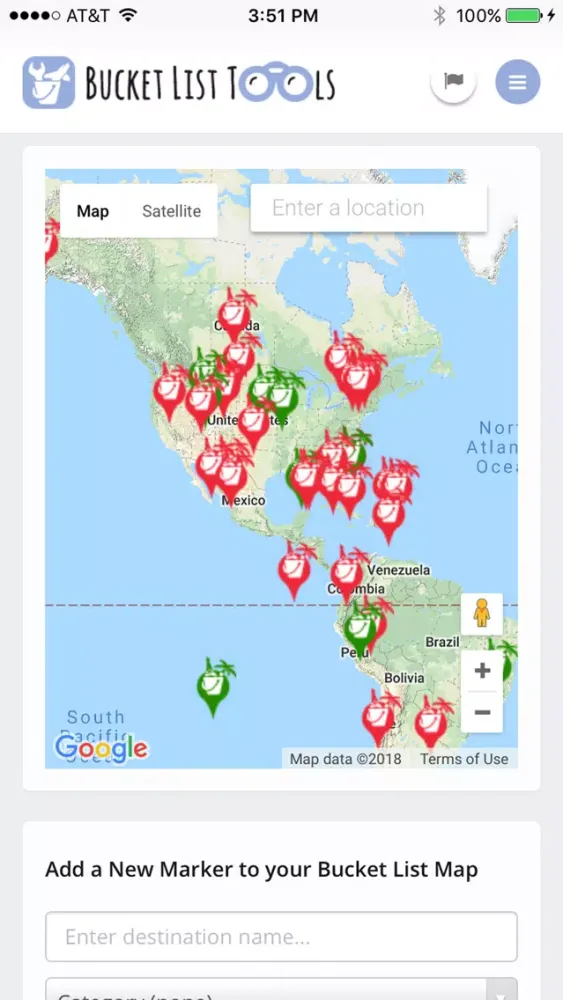 Capturas de tela do Bucket List Tools