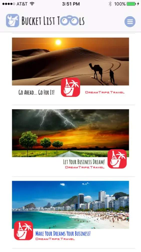 Capturas de tela do Bucket List Tools