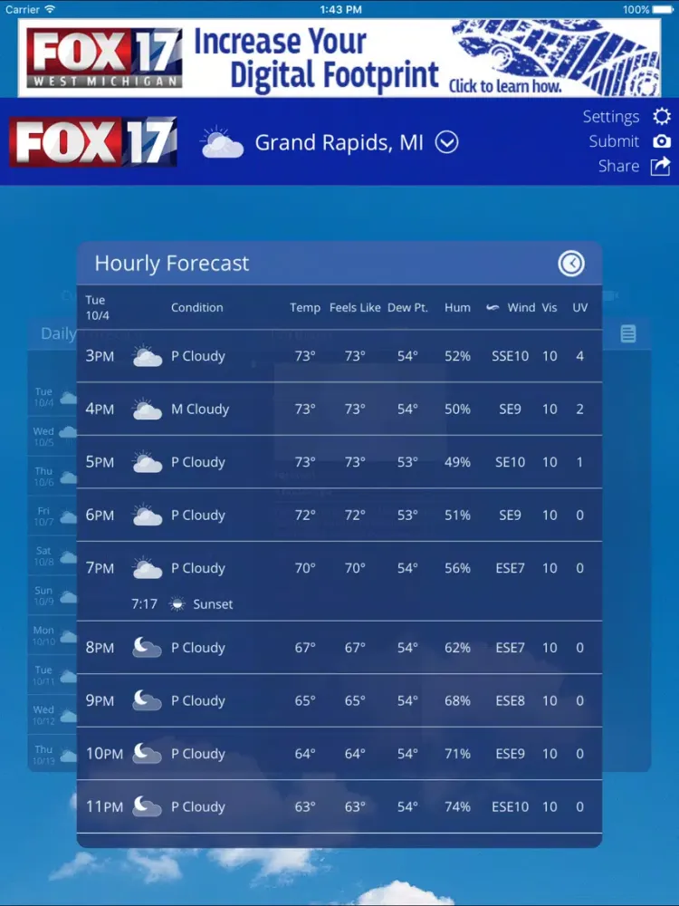 Zrzuty ekranu FOX17 West Michigan Weather iPad 