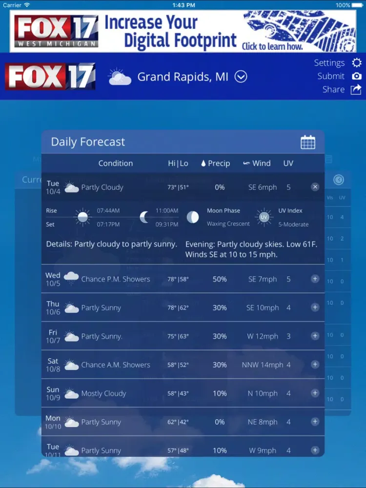 Zrzuty ekranu FOX17 West Michigan Weather iPad 