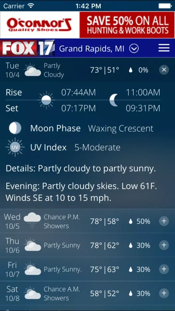 Zrzuty ekranu FOX17 West Michigan Weather