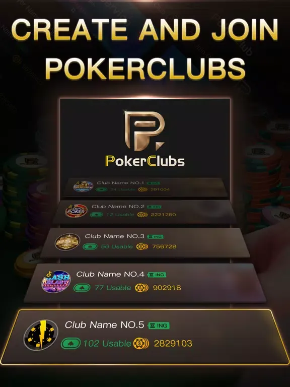 PokerClubs-Global Poker Game iPad 应用截图