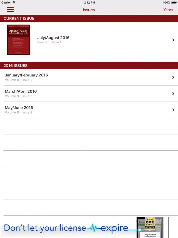 Athletic Training and Sports Health Care iPad 应用截图