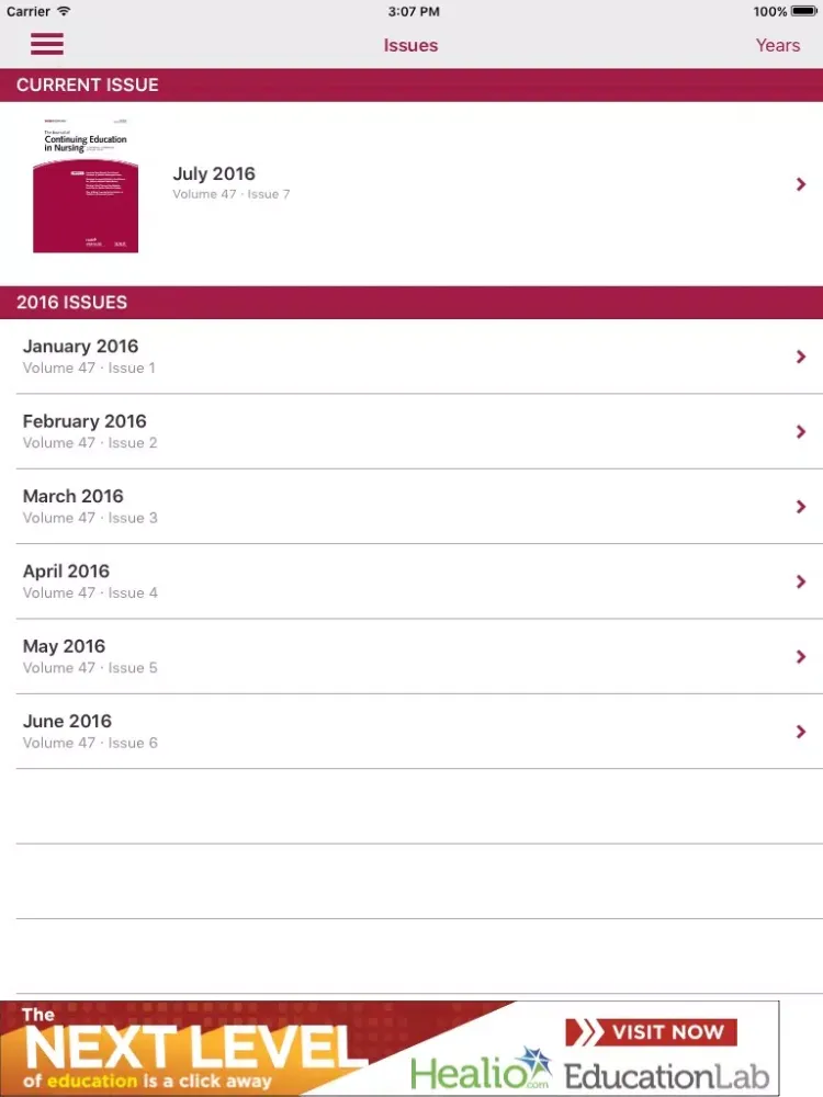 The Journal of Continuing Education in Nursing iPad  Ekran Görüntüleri