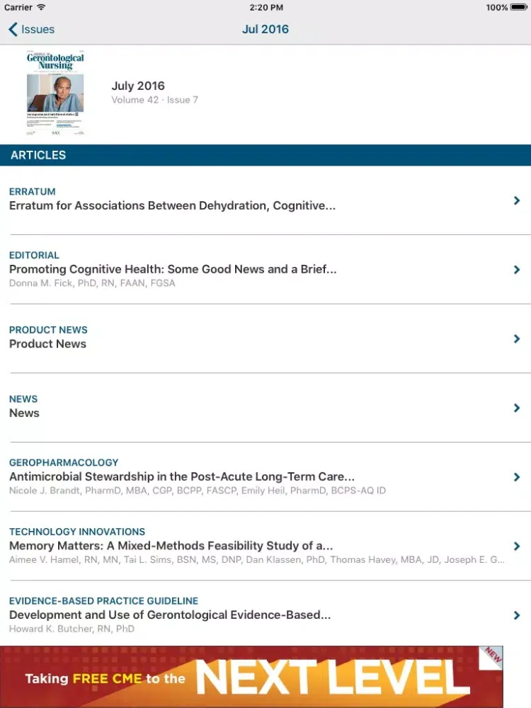 Скриншоты Journal of Gerontological Nursing iPad 