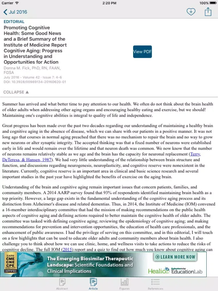 Скриншоты Journal of Gerontological Nursing iPad 