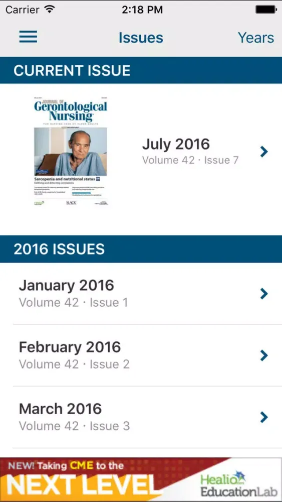 Скриншоты Journal of Gerontological Nursing