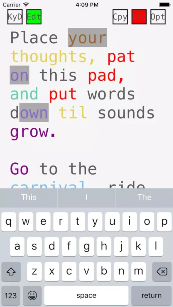 Capturas de pantalla de LyriCode- a wordplay editor