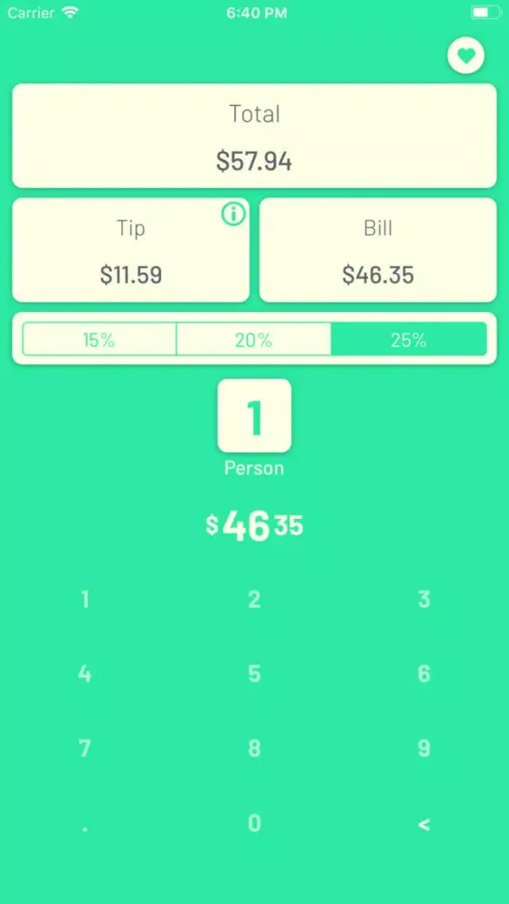 Captures d'écran de Split - Tip Calculator