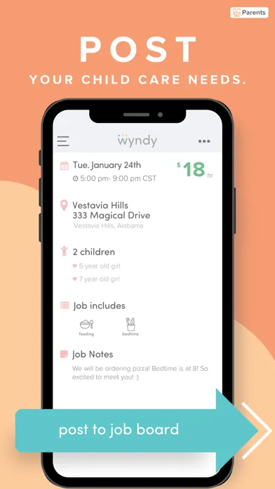 Wyndy: Babysitting, simplified Screenshots
