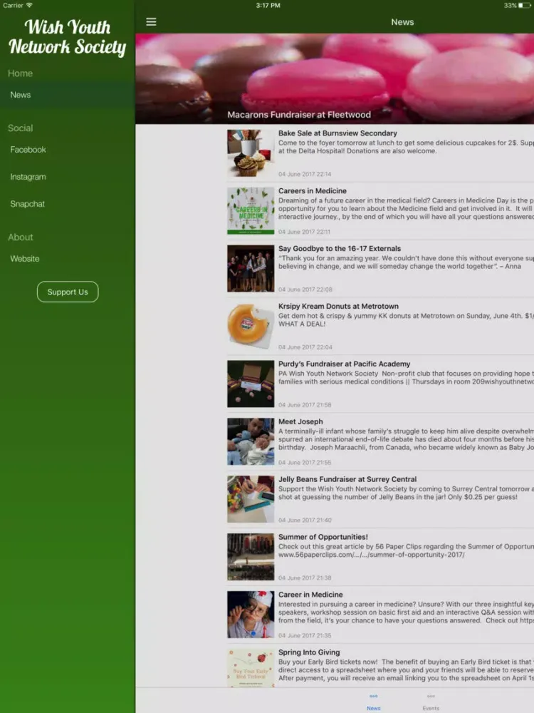 Capturas de tela do Wish Youth Network Society iPad 