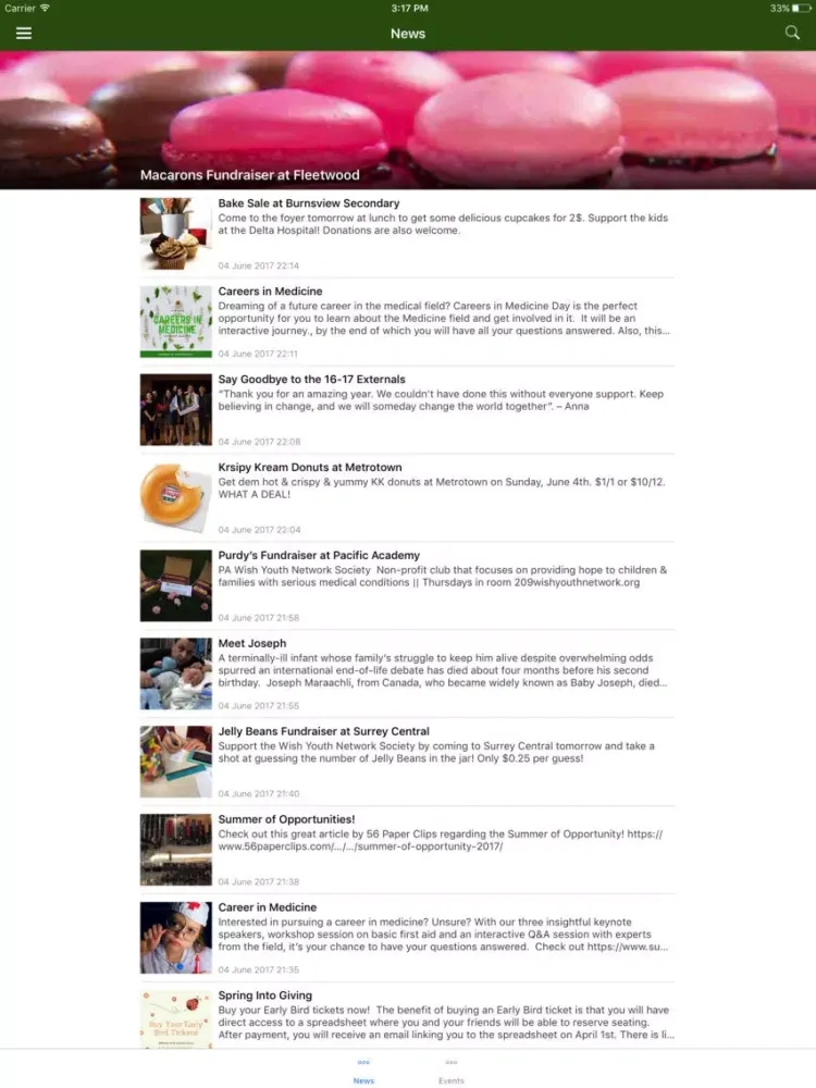 Capturas de tela do Wish Youth Network Society iPad 
