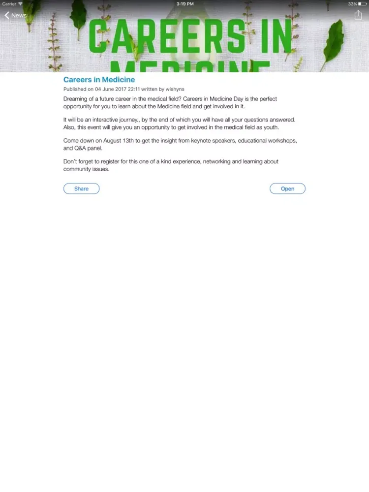 Capturas de tela do Wish Youth Network Society iPad 