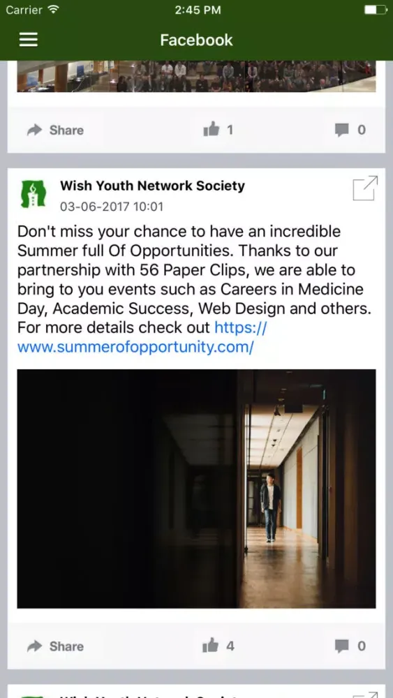 Capturas de tela do Wish Youth Network Society