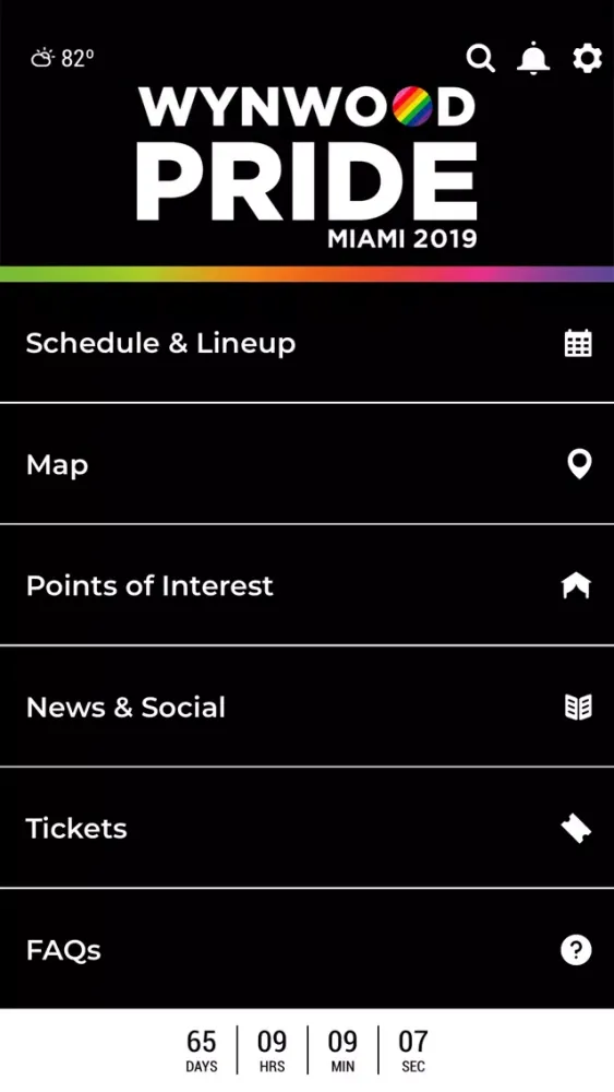 Capturas de tela do Wynwood Pride Guide App