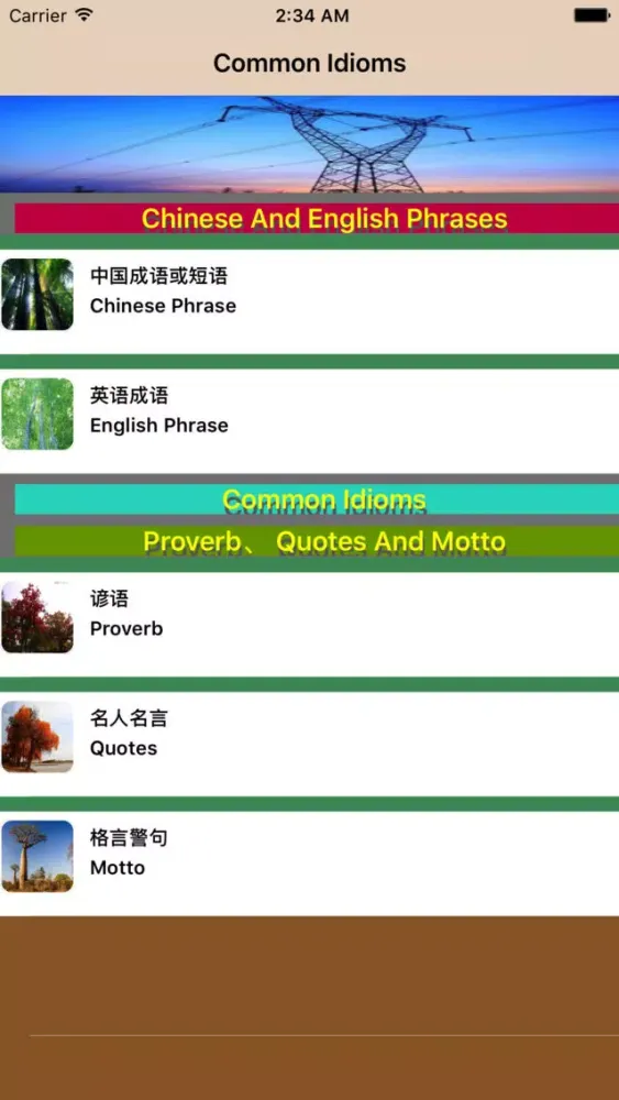 英语习语 سکرین شاٹس