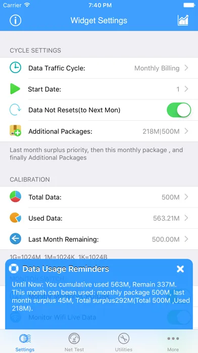 My Data Usage- Cellular Widget应用截图