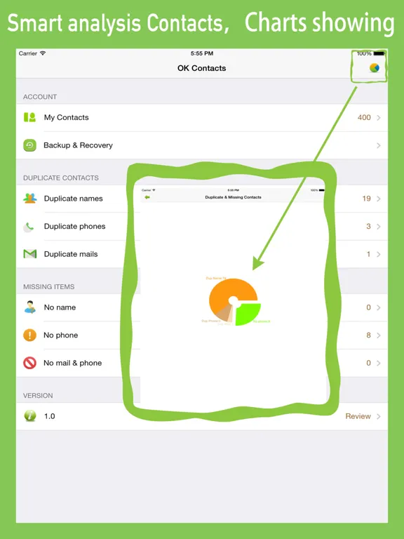 MyCleaner - clean contacts iPad  Screenshots