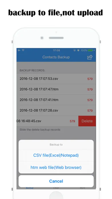 Скриншоты sync -contacts backup to file