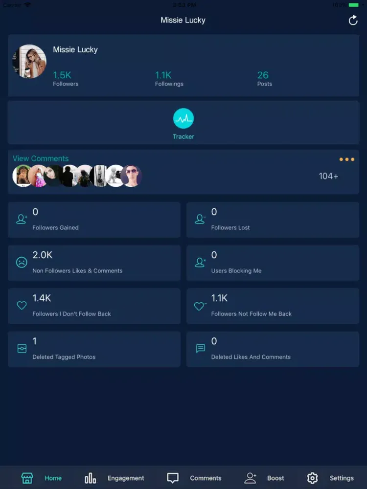 Capturas de pantalla de Tracker for instagram comments iPad 