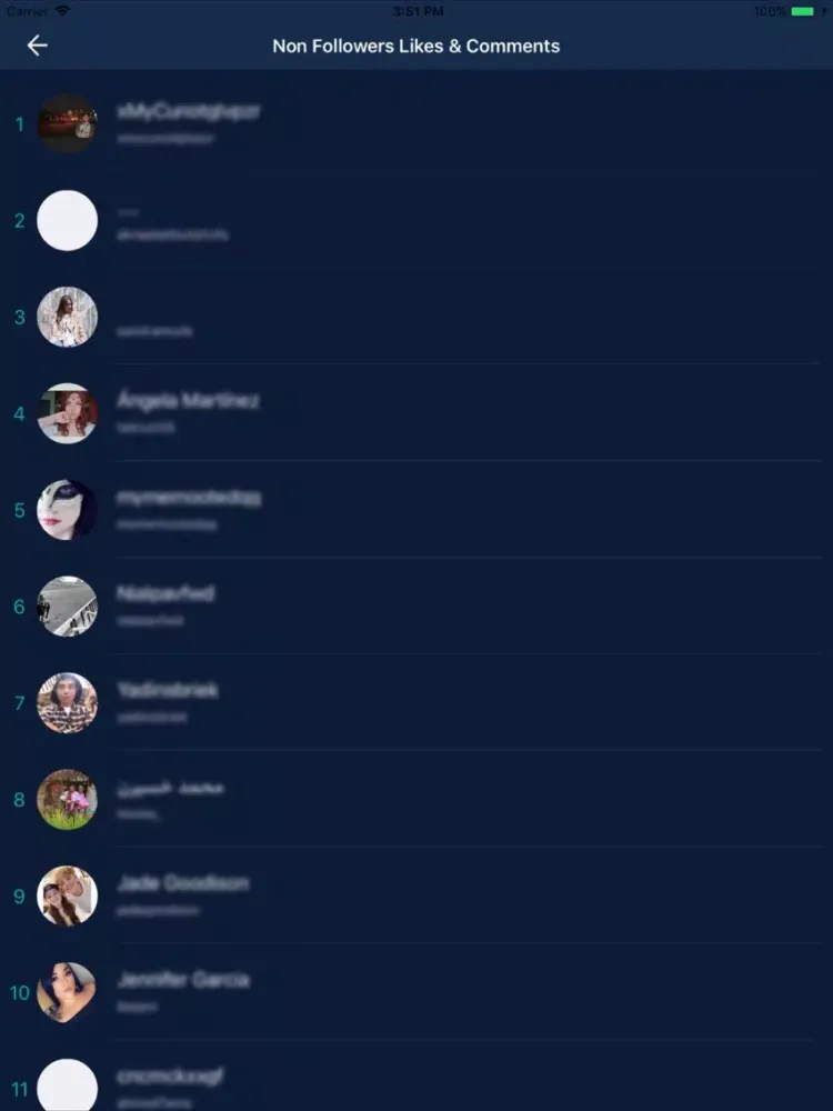 Capturas de pantalla de Tracker for instagram comments iPad 