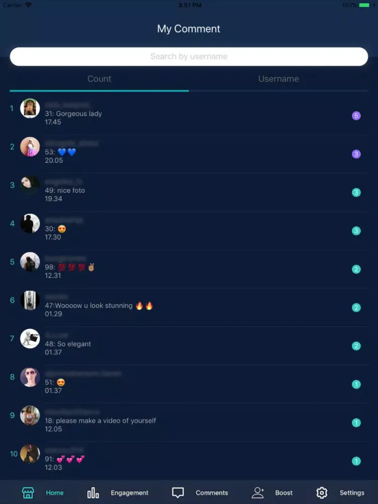 Capturas de pantalla de Tracker for instagram comments iPad 