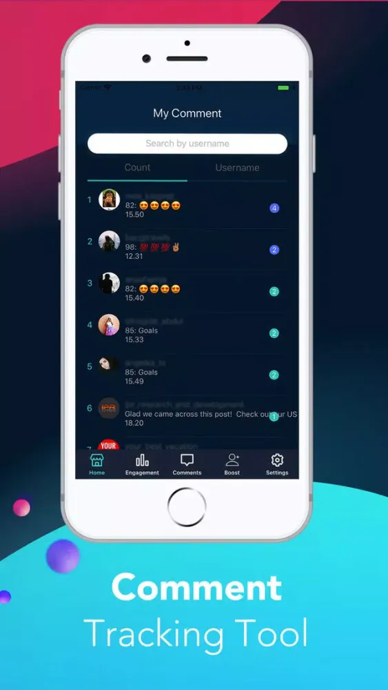 Capturas de pantalla de Tracker for instagram comments