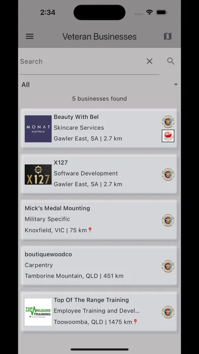Veteran Businesses Screenshots