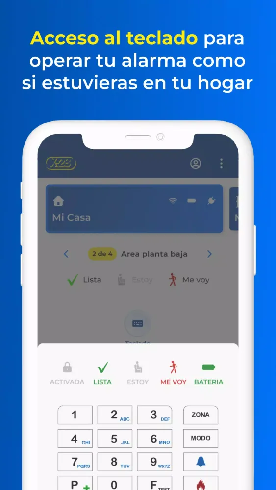 Capturas de pantalla de Mi Alarma X-28
