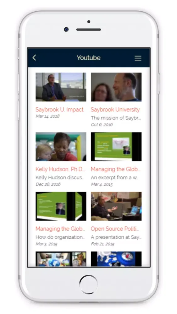 Screenshot di Saybrook University