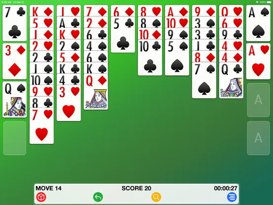 Tangkapan skrin FreeCell iPad 