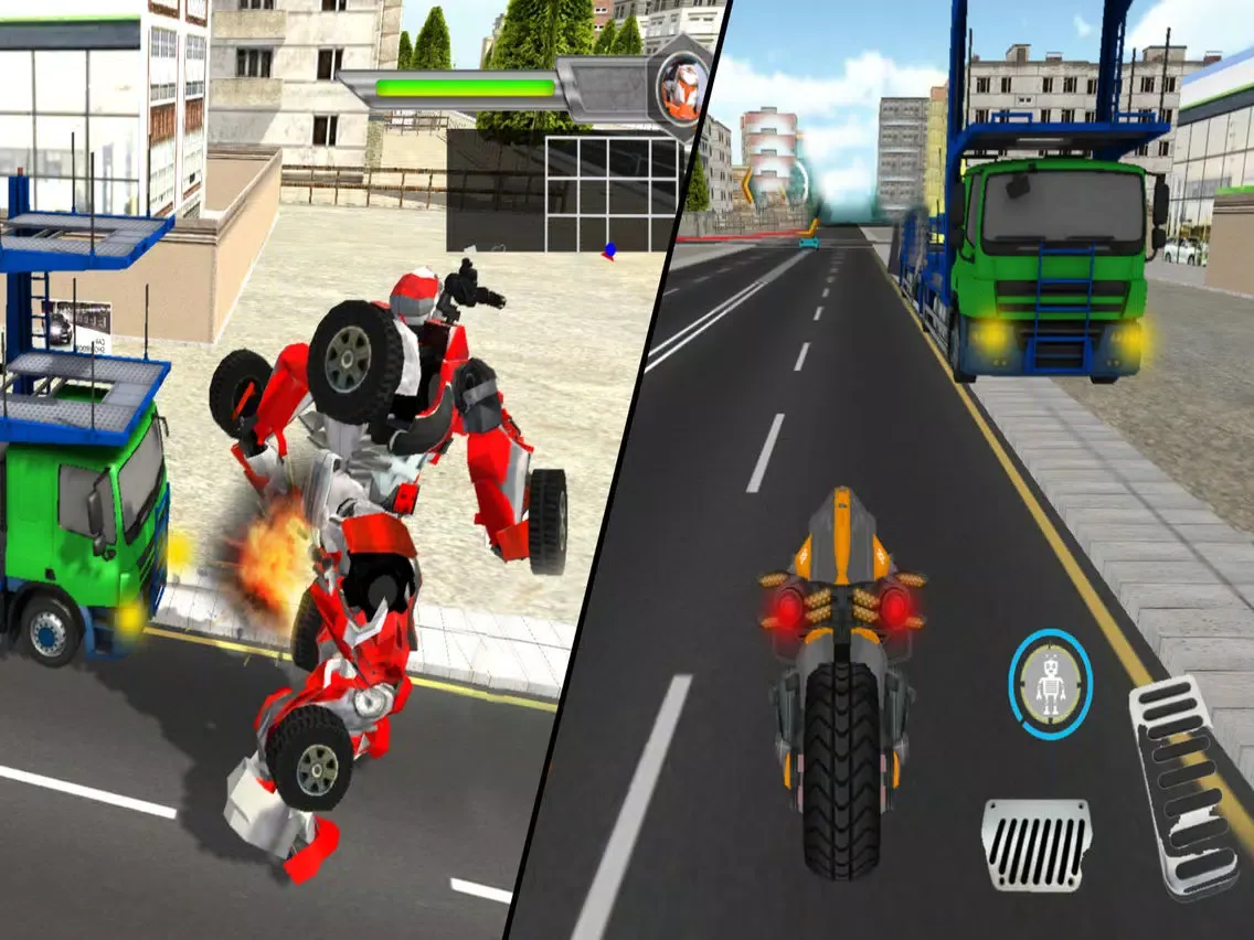 ภาพหน้าจอของ American Bike Superheros - Robot Transporter Truck iPad 