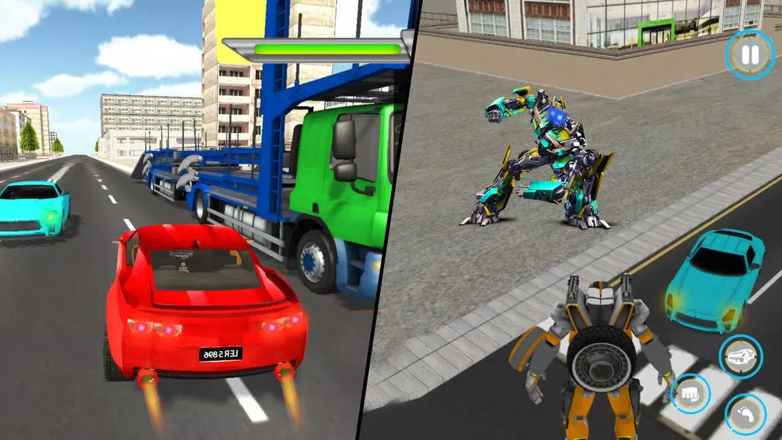 ภาพหน้าจอของ American Bike Superheros - Robot Transporter Truck