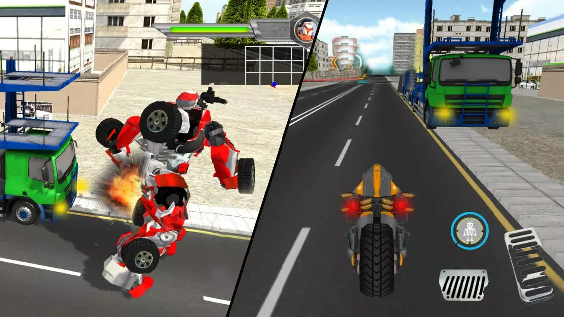 ภาพหน้าจอของ American Bike Superheros - Robot Transporter Truck