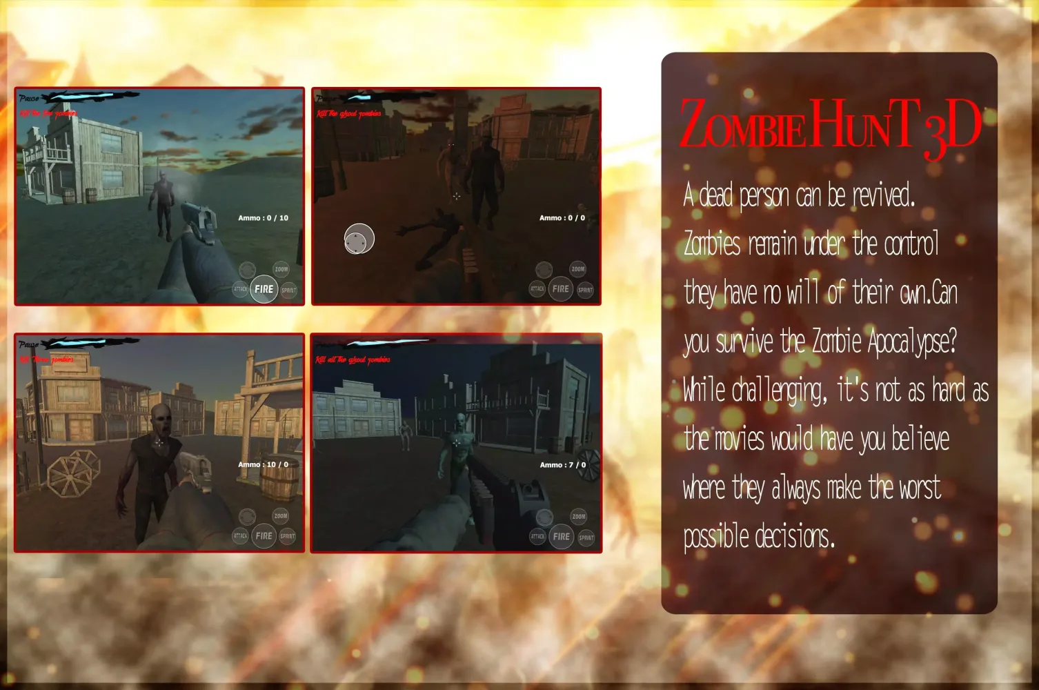 Zombie Hunt 3D Ekran Görüntüleri