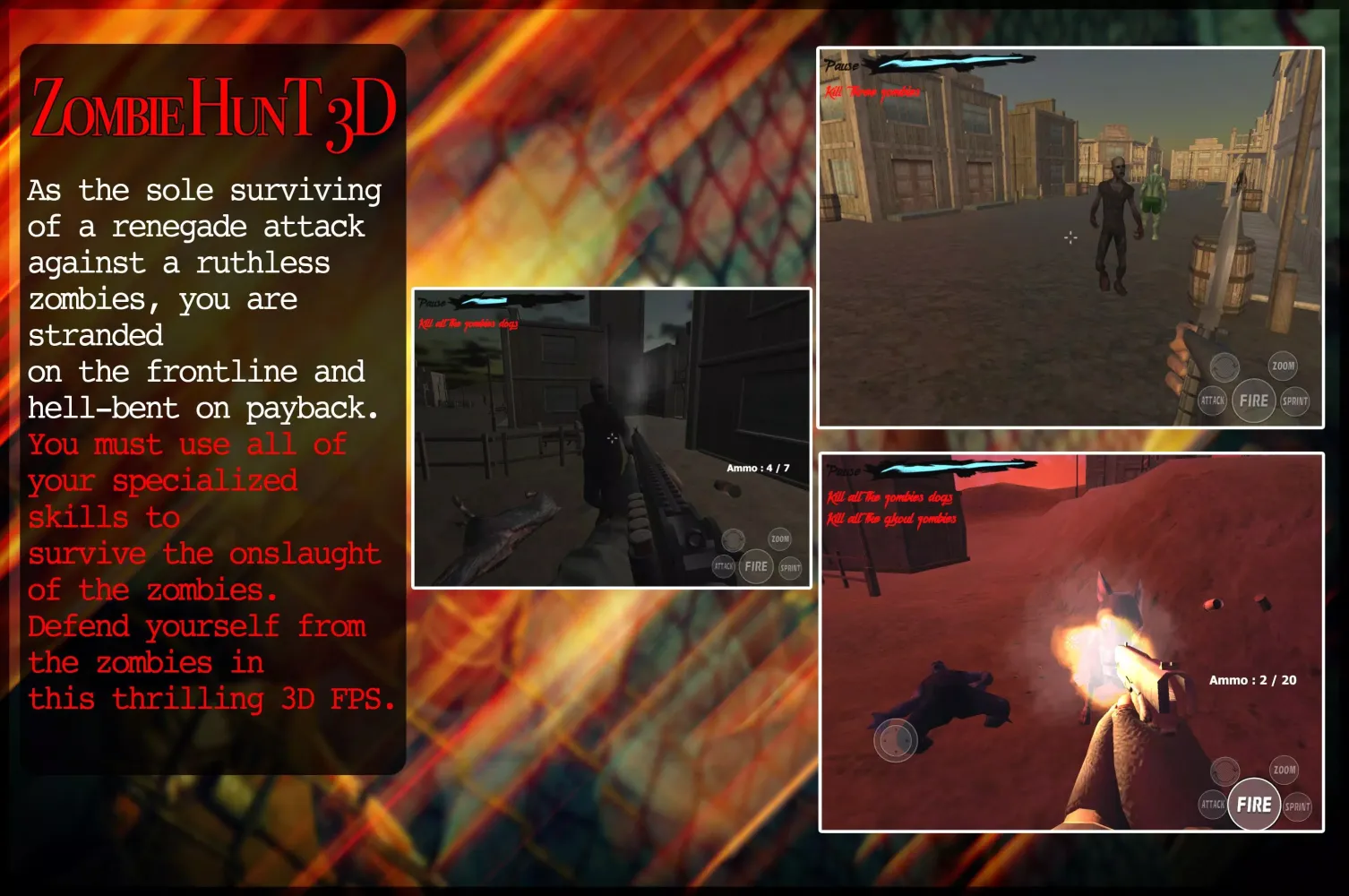 Zombie Hunt 3D Ekran Görüntüleri