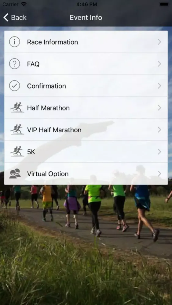 Tangkapan layar Livermore Half Marathon
