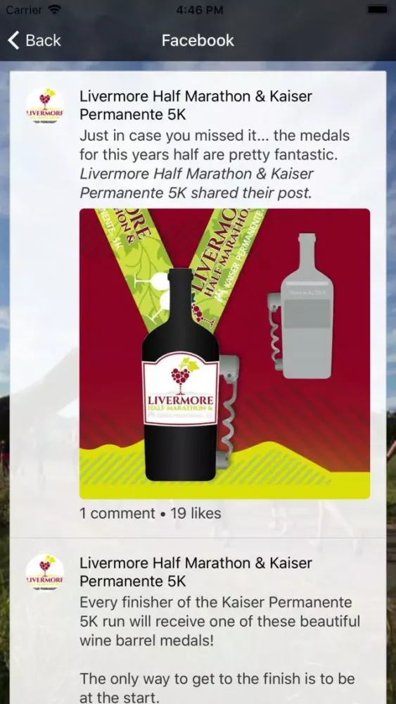 Tangkapan layar Livermore Half Marathon