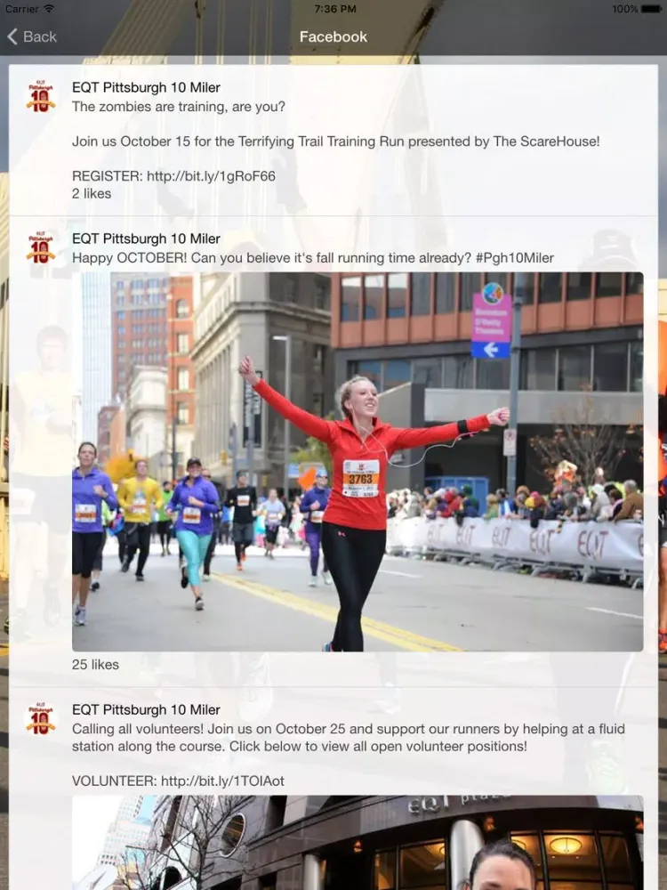 EQT Pittsburgh 10 Miler iPad  स्क्रीनशॉट