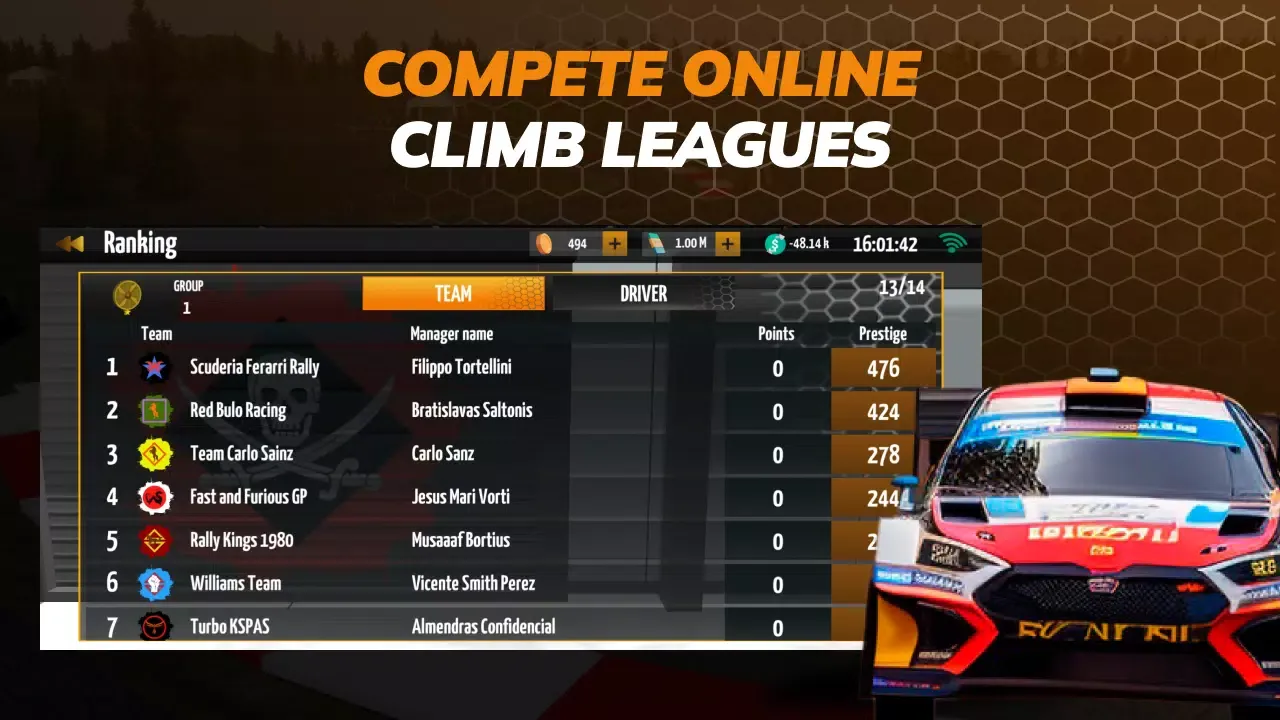 Captures d'écran de Live Rally Manager