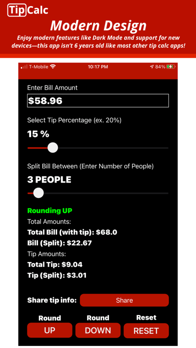 Tangkapan skrin TipCalc - No Ads