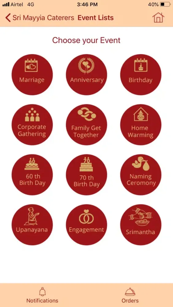 Ảnh chụp màn hình của Catering in Bangalore